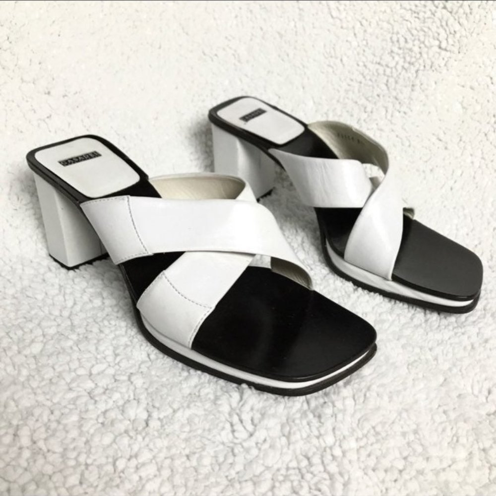 Casadei white Italian square heels